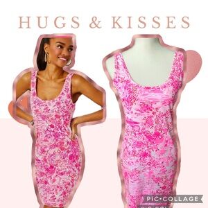 Lilly Pulitzer Newberri Tank Dress Peony Pink Seaside Scene XS